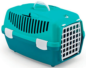 Stefanplast Gulliver 1, перенесення для тварин, пластикові двері, 48*32*31см, бірюзовий-синій