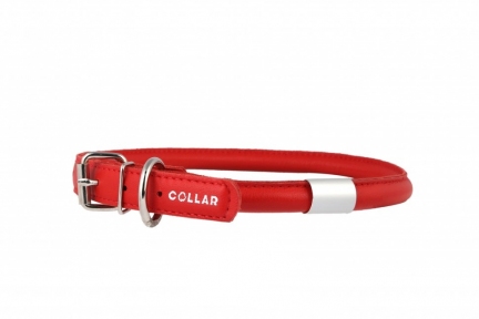 Collar Glamour нашийник круглий з адресником 6мм 17-20см червоний