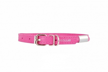 Collar Glamour нашийник круглий з адресником 6мм 17-20см рожевий