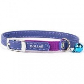 Collar WAUDOG GLAMOUR нашийник без прикрас з гумкою, для кошенят, XS, ш 6мм, дл 17-20см, фіолетовий