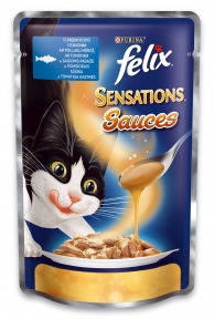 Purina Felix Sensations Sauces із сайдою в соусі та томатами 100g