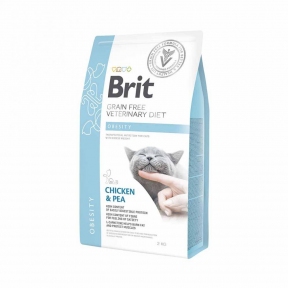 Brit Veterinary Diet Cat, Obesity, курка та горох, 2kg