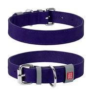 Collar WAUDOG Classic нашийник шкіра, метал. пряжка, L, (ш - 35мм, дл - 46-60см), фіолетовий
