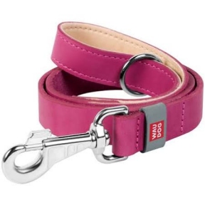 Collar WAUDOG Classic повідець, шкіра, стандартний карабін, (ш - 14мм, дл - 122см), рожевий