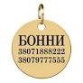 BronzeDog Адресник для тварин, ПОЗОЛОТО