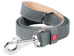 Collar WAUDOG Classic повідець, шкіра, стандартний карабін, (ш - 14мм, дл - 122см), сірий