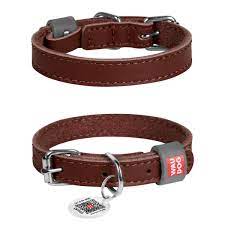 Collar WAUDOG Clasic нашийникдля собак зі шкіри та бавовни L ( ш - 25мм, дл - 38-49мм)чкоричневий