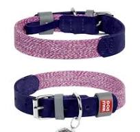 Collar WAUDOG Clasic нашийникдля собак зі шкіри та бавовни М ( ш - 20мм, дл -30-39мм)фіолетовий