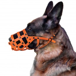 BronzeDog Намордник сітка з біотану (мала вівчарка) помаранчевий, А-28см, С-10см