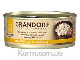 Grandorf Chicken Breast& DuckFillet  вологий корм для котів,куряча грудка з качиним філе70g