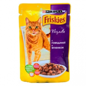 Purina Friskies Вологий корм у підливі з яловичиною ягняти 100г