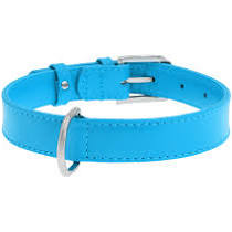 Collar Glamour нашийник без прикрас S 20мм 30-39см блакитний