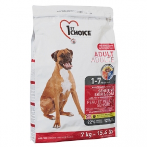  1st Choice Sensitive Skin & Coat with Lamb, Fish & Brown Rice для собак середніх порід 7кг