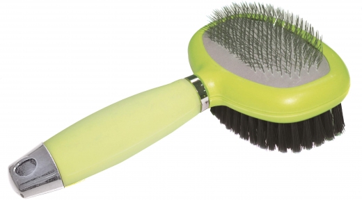 Croci Glam Gel Пуходерка-щітка 2в1, силіконова ручка 13*14,5см