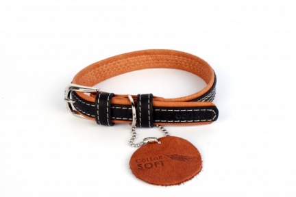 Collar Soft нашийник без прикрас чорний верх 15мм/27-36см