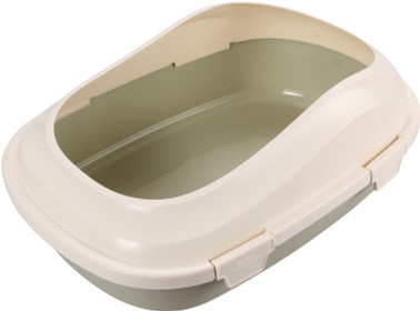 Animall туалет для котів під наповнювач з бортиком, 46*33*16см, оливковий