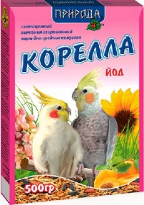 Природа Корм для середніх папуг КОРЕЛЛА ЙОД 500г