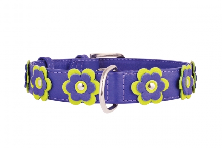 Collar Glamour нашийник з прикрасою аплікація фіолетовий 20мм/30-39см