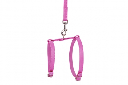 Collar Glamour шлейка з повідцем рожевий 25-35см/35-43см