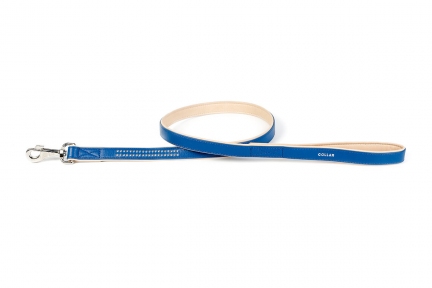 Collar brilliance повідець зі стразами синій25мм/122см
