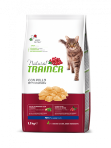  Natural Trainer Adult +1yers with chicken, сухий корм для дорослих котів з куркою, 1,5 кг