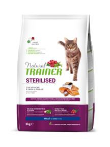  Natural Trainer Sterilised with salmon, сухий корм для стерилізованих котів з лососем, 3кг