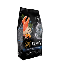 Savory Adult Cat Gourmand Fresh Salmon* Whit Fish 2kg