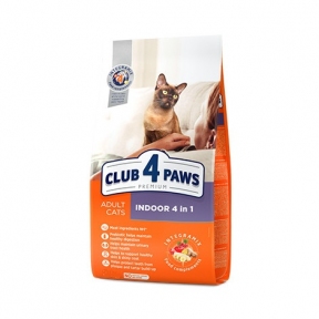 Клуб4Лапи сухий корм для котів Indoor 4 in1, 14кг