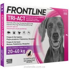 Frontline Tri-Act протипаразитарні краплі для собак вагою 20-40кг\4мл 3шт(1 шт)