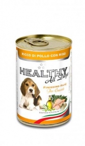 Healthy All days, вологий корм для цуценят, паштет зі шматочками курки та рисом, 400г