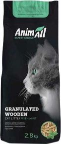 AnimAll наповнювач дерев'яний для котів, з ароматом м'яти, 2.8 кг