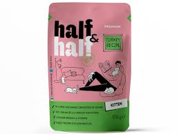 Half&Half вологий корм для кошенят, шматочки індички у желе, 100г
