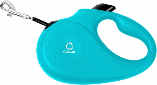 Collar рулетка для собак XS, 12кг, 3м стрічка бірюзова