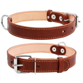 Collar WAUDOG Soft нашийник шкіра, коричневий верх, (ш-35мм, дл 46-60см)