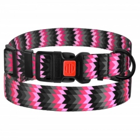 Bronzedog Повідець для собак нейлон, зигзаги, рожево-сірий, розмір L