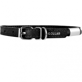 Collar Glamour нашийник круглий з адресником L (чорний) 45-53см