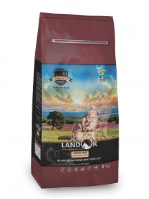Landor Cats Grain Free Hair&Weight, беззерновий корм для котів, ягня та батат, 0,4 кг