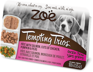 ZOE Tempting Trios д/собак лосось-курка 100г