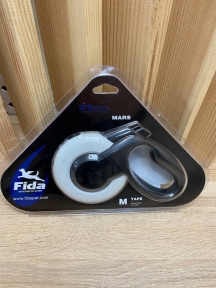 Fida Повідець-рулетка Mars 12A-5M Tape, М, 25кг/5м, білий