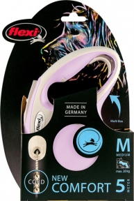 Flexi New Comfort 5m, трос, рожевий 20kg
