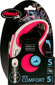 Flexi New Comfort 5m 12kg S трос, червоно-сіра