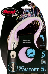 Flexi New Comfort 5m 12kg S трос, блідо-рожевий