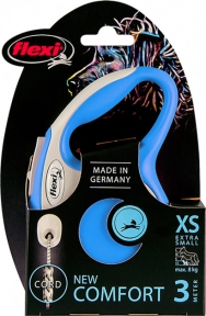 Flexi New Comfort 3m 8kg XS трос, сіро-синя