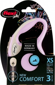 Flexi New Comfort 3m 8kg XS трос, блідо-рожева