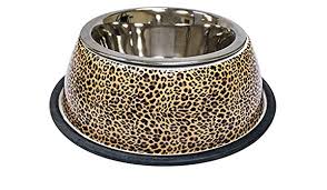 Croci Миска Animalier Leopard нерж.з гумовою основою,принт 0,37л,20см