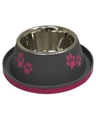 Croci Миска No Spill пластик,нерж.,гумова дно,сіра 0,4л,20см
