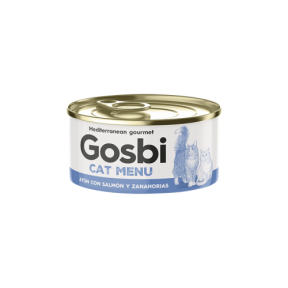 Gosbi Cat Menu, вологий корм для дорослих котів, тунець, лосось та морква, 85g