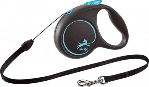 Flexi Black Design 5m, трос, синій 12kg S