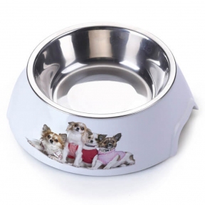 Animall Миска для тварин пластик+метал, M 18*17*6, 300мл