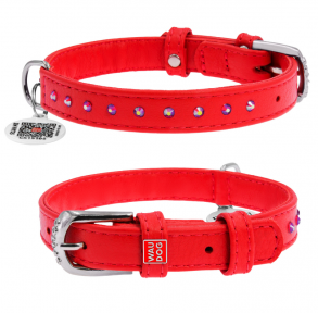 Collar Glamour нашийник стразами 12мм/21-29см XS червоний